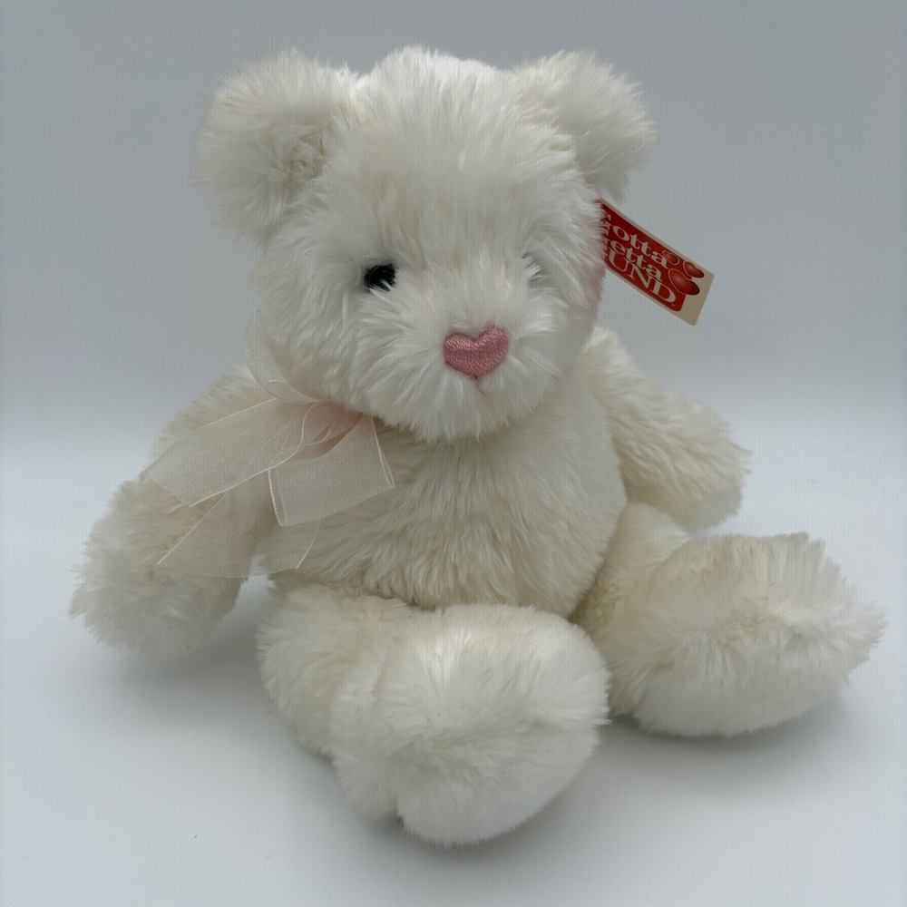 GUND Lov-ums #14050 Plush Bear with Embroidered Pink Heart Mouth HAS ALL TAGS